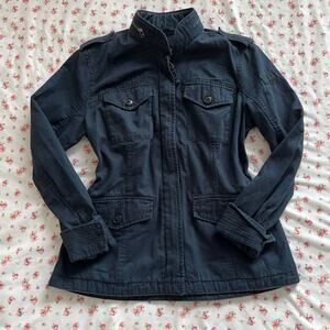 Navy Abercrombie and fitch cargo jacket